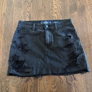 Hollister Black Distressed Mini Skirt
